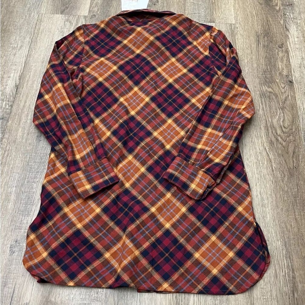 Soft Surroundings Women's Galveston Plaid Button Up Tunic Top Size Small (6-8) - Picture 6 of 8